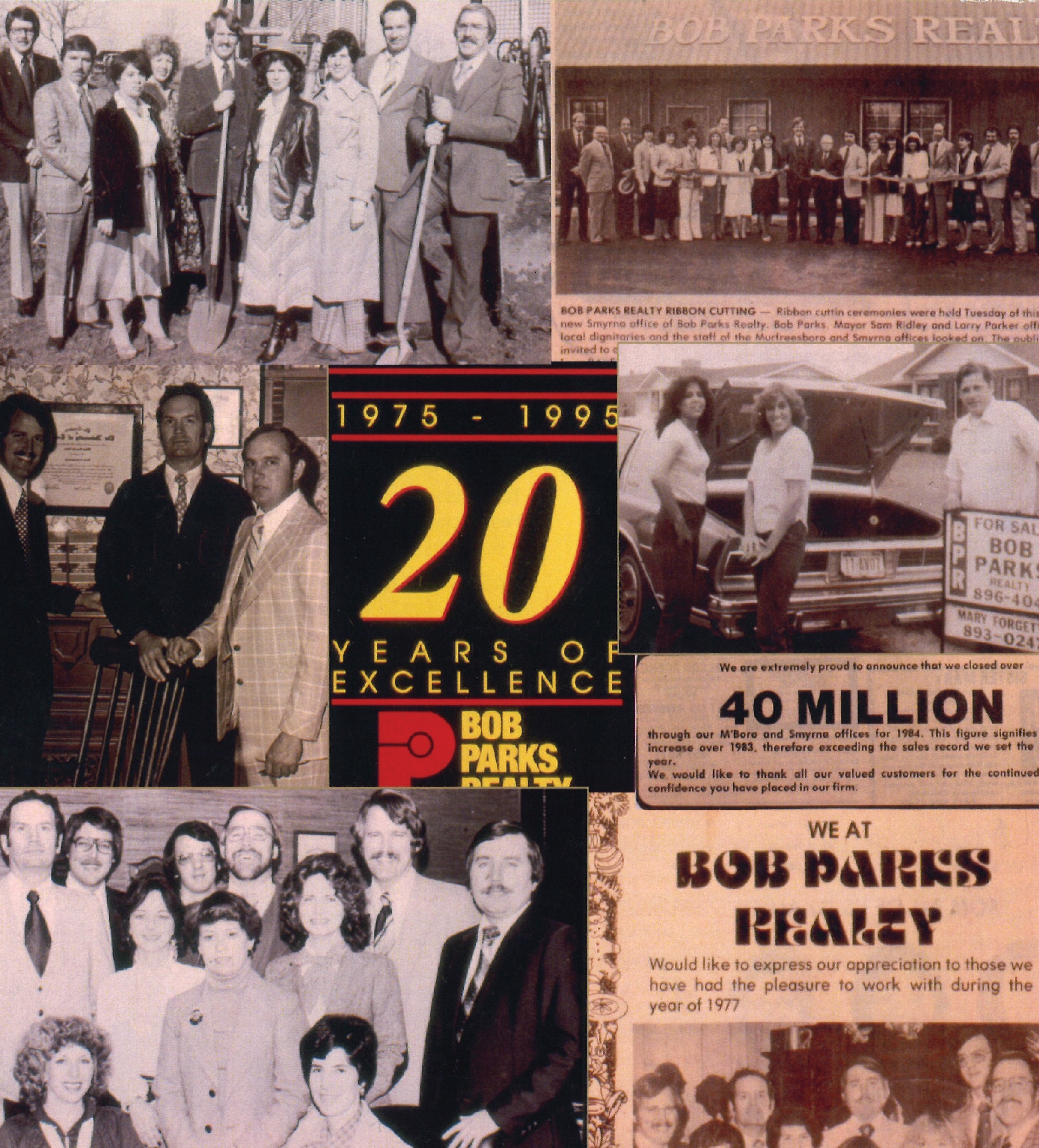 Parks360 Webdesign_AboutPg_Luke-03 An image collage of Bob Parks Realty over the years